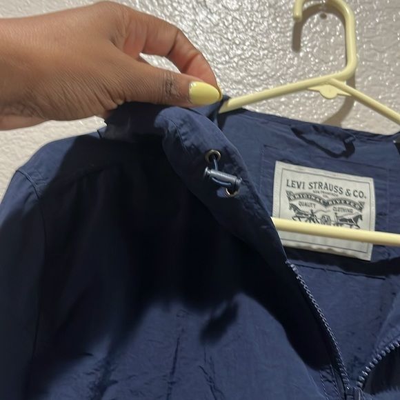 Levi’s Windbreaker Jacket Men’s S 1/2 Zip Pullover Blue White Water Resistant - Picture 14 of 14